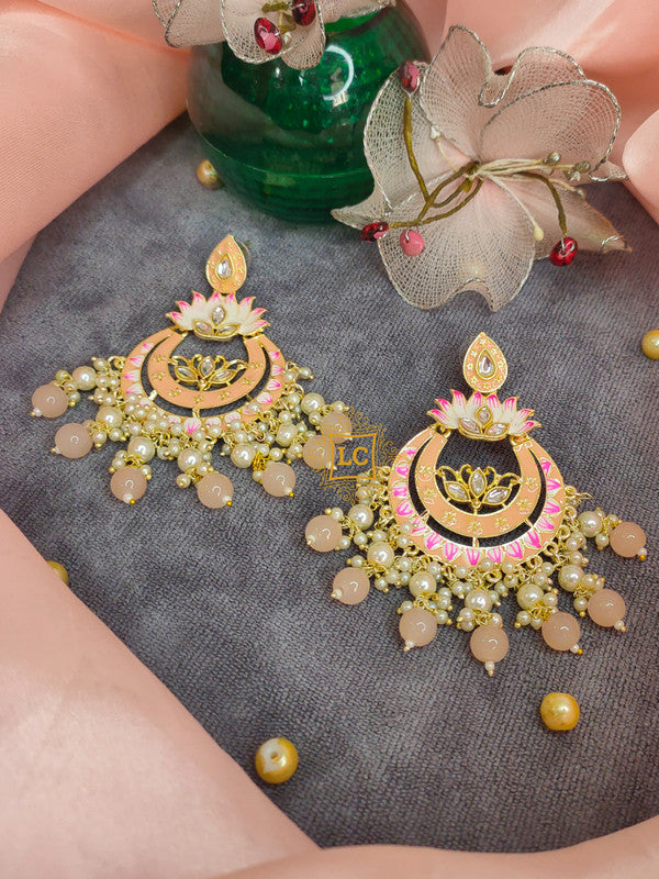 Sparkling Meenakari Chandbali Earrings