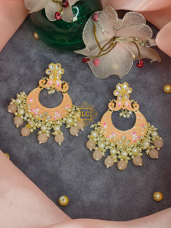 Sparkling Meenakari Chandbali Earrings