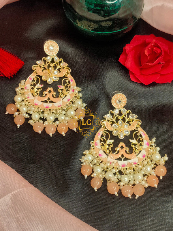 Sparkling Meenakari Chandbali Earrings