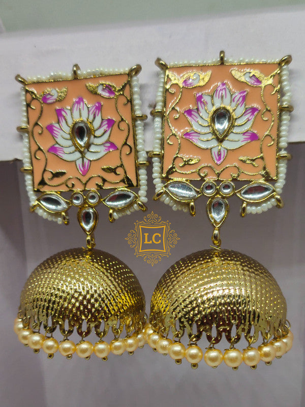 Sparkling Meenakari Jhumka Earrings