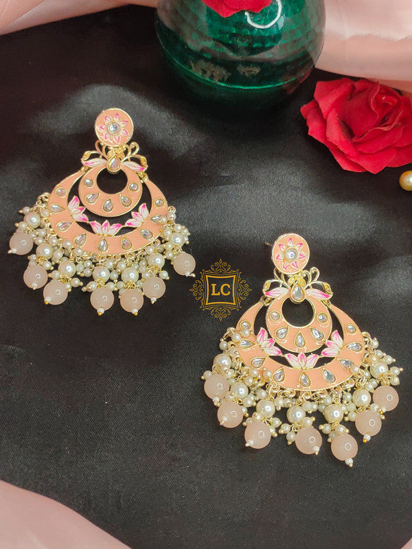 Sparkling Meenakari Chandbali Earrings