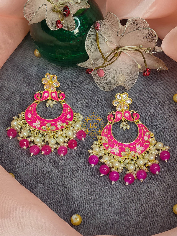 Sparkling Meenakari Chandbali Earrings