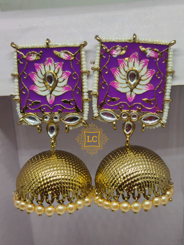 Sparkling Meenakari Jhumka Earrings