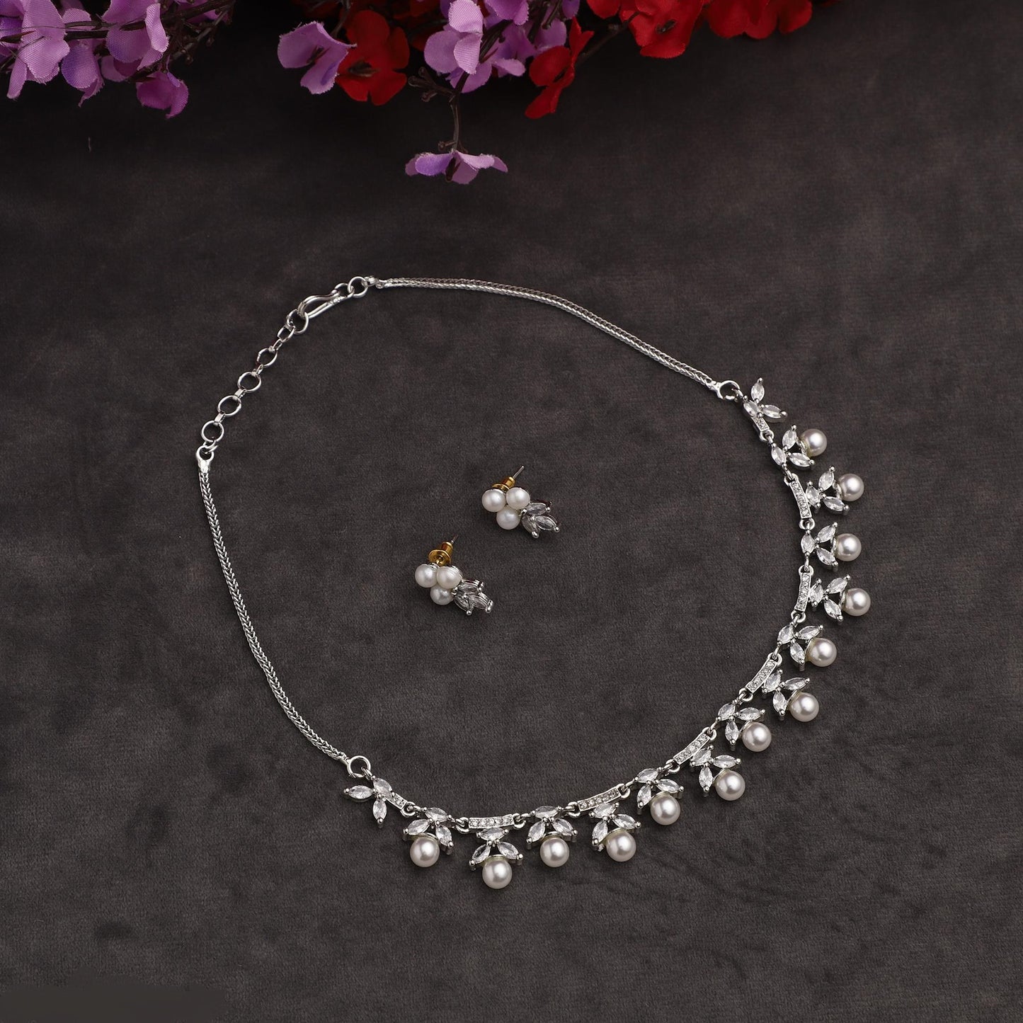 American Diamond Jewellery Set With Earrings.(LCN-52)