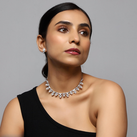 American Diamond Jewellery Set With Earrings.(LCN-52)