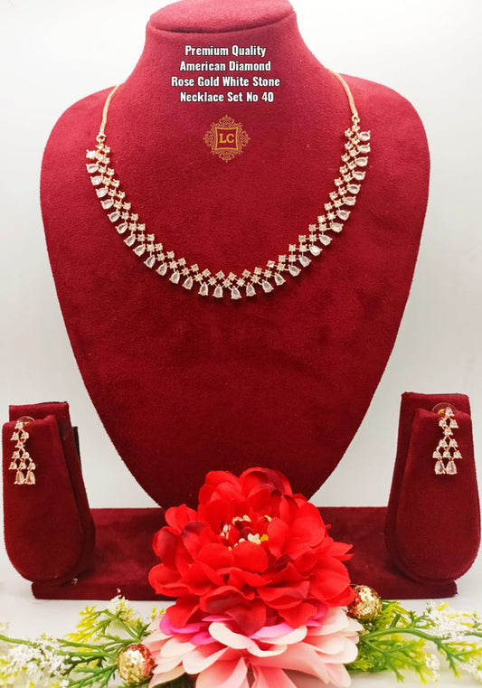 American Diamond Jewellery Set With Earrings.