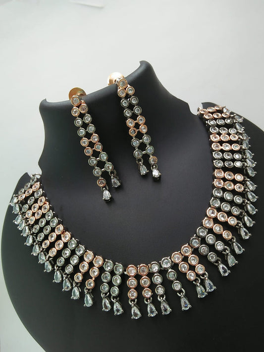 American Diamond Jewellery Set With Earrings.