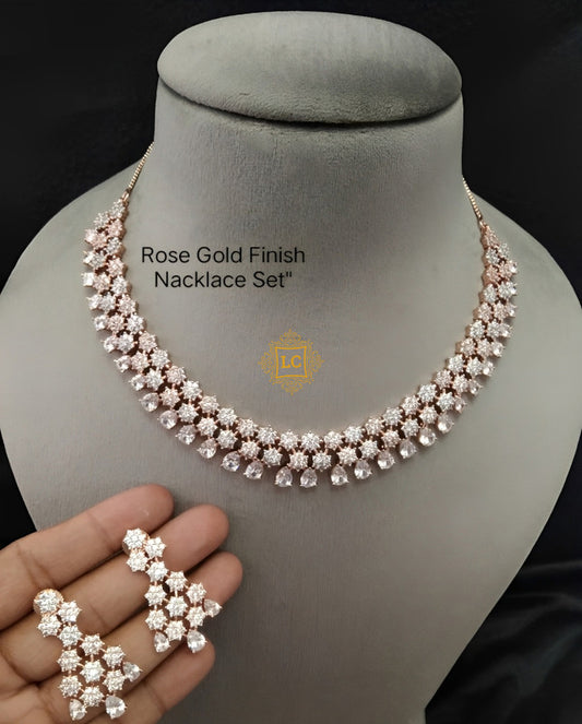 American Diamond Jewellery Set With Earrings.