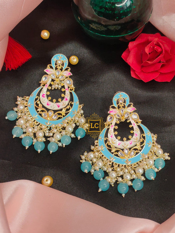 Sparkling Meenakari Chandbali Earrings