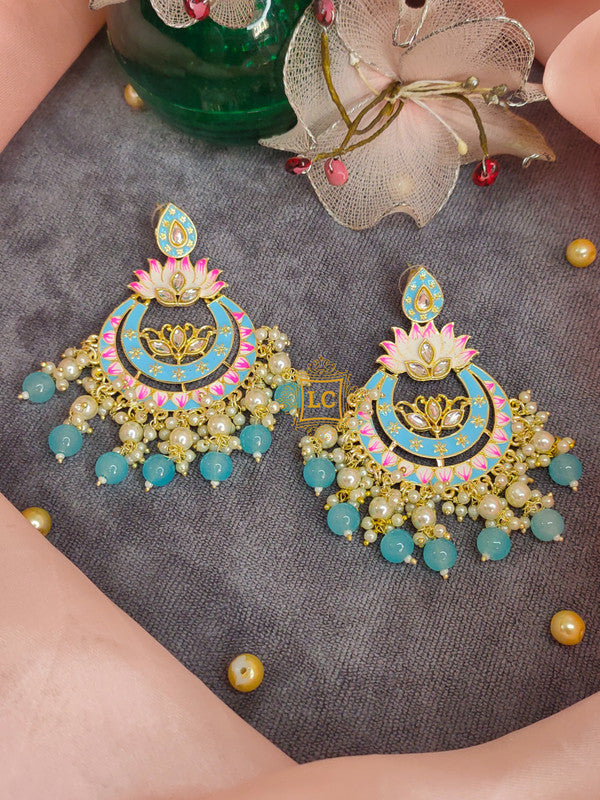 Sparkling Meenakari Chandbali Earrings