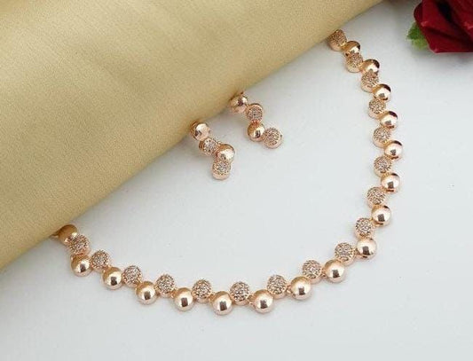 American Diamond Jewellery Set With Earrings.