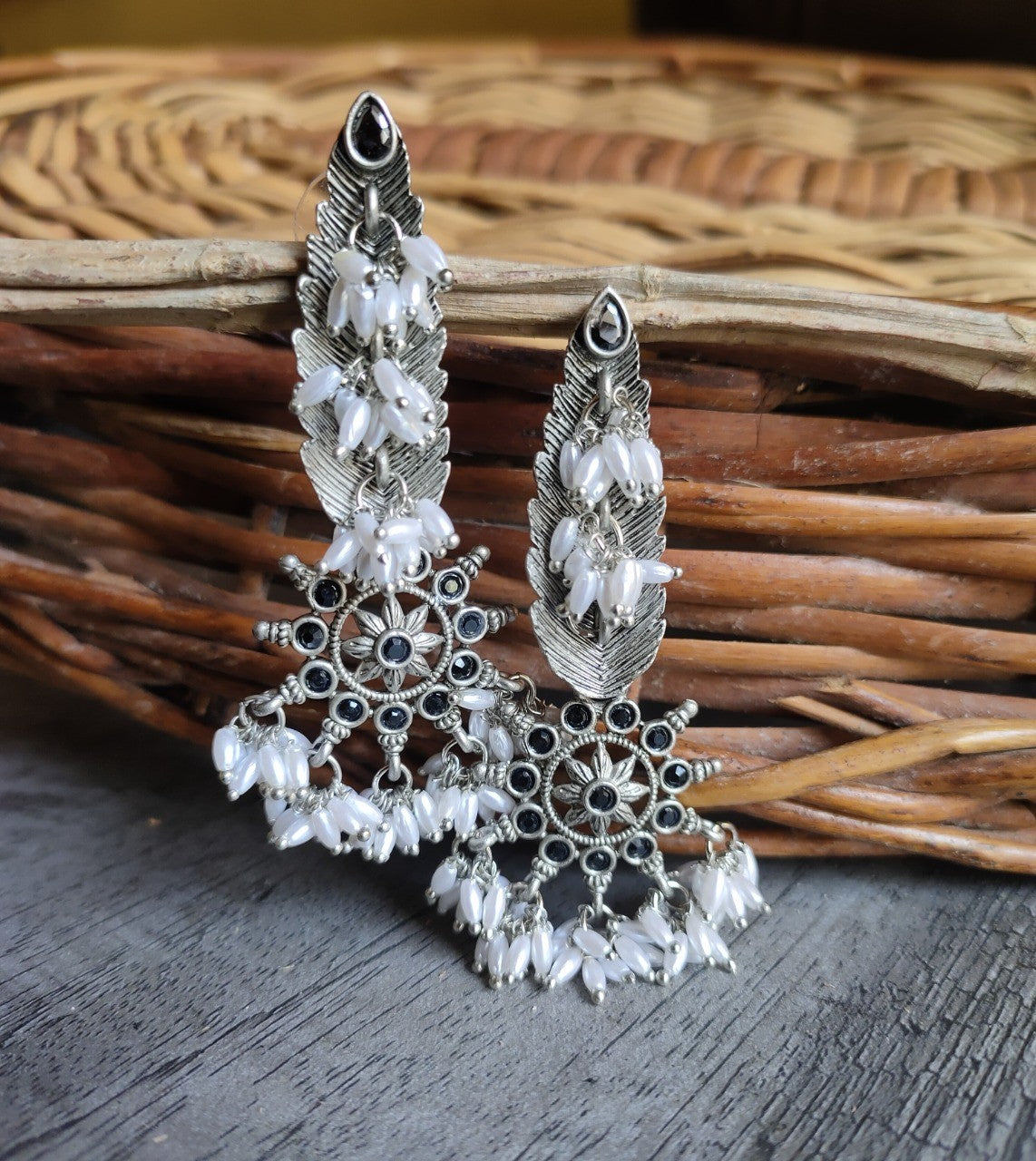 oxidised jewelry earrings