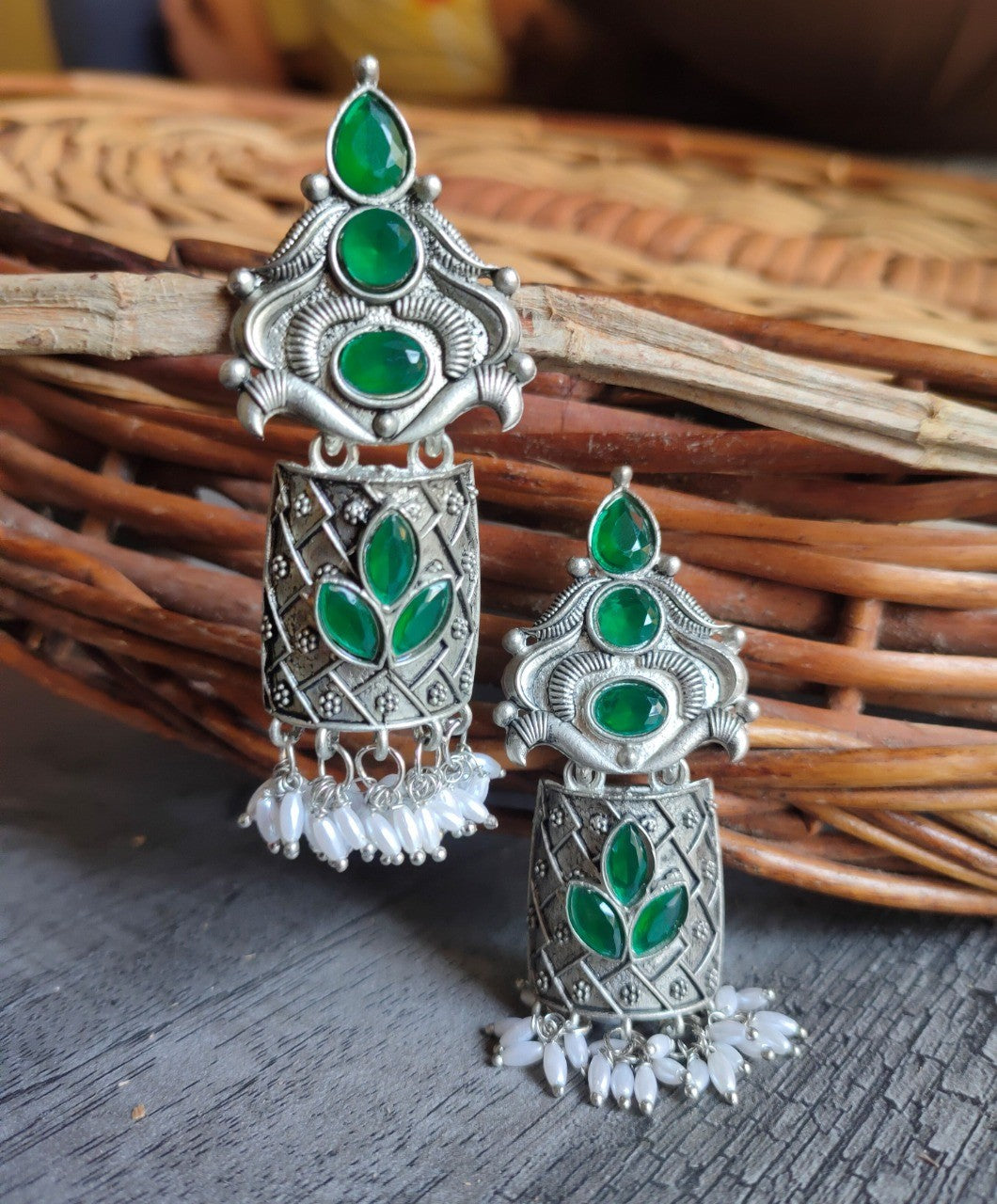Oxidised Small Jhumka Earrings