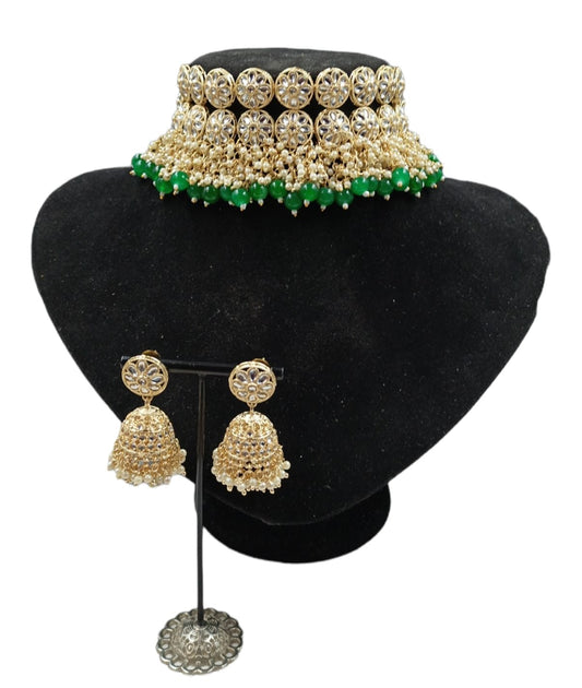 AarohiChokerSetBottlegreen