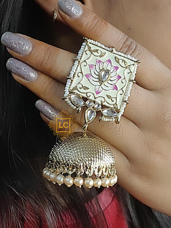 Sparkling Meenakari Jhumka Earrings