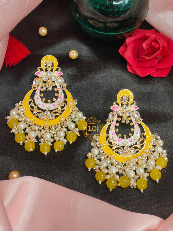 Sparkling Meenakari Chandbali Earrings