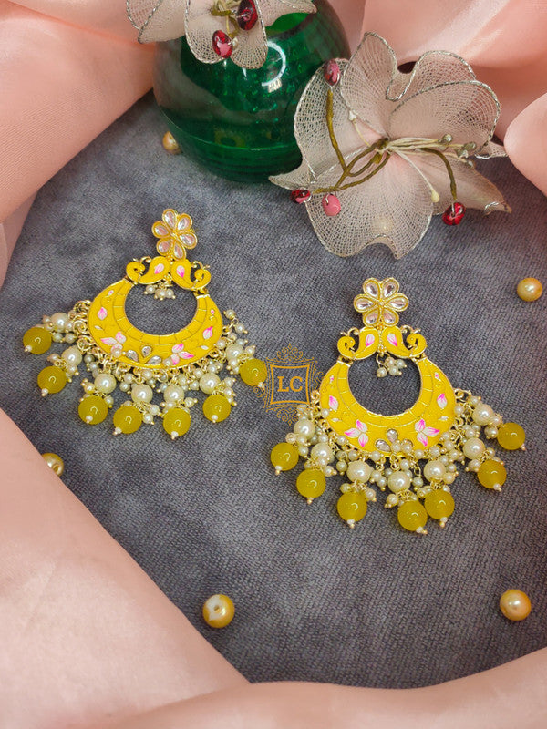 Sparkling Meenakari Chandbali Earrings