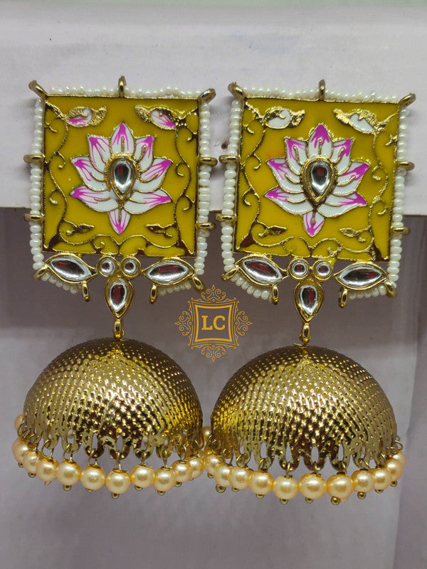 Sparkling Meenakari Jhumka Earrings