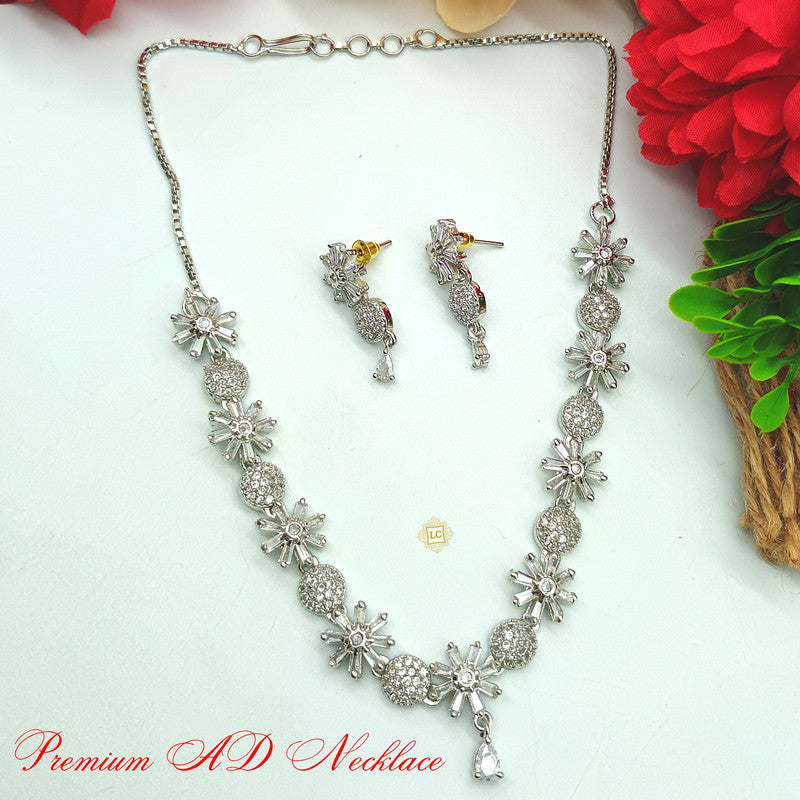 American Diamond Jewellery Set With Earrings.