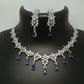 American Diamond Silver Jewellery Set With Earrings.