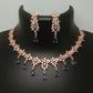 American Diamond Rose Gold Jewellery Set With Earrings.