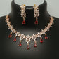 American Diamond Rose Gold Jewellery Set With Earrings.