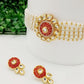 Elegant Kundan & Pearls Choker Necklace Set with Matching Earrings