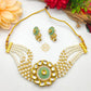 Elegant Kundan & Pearls Choker Necklace Set with Matching Earrings