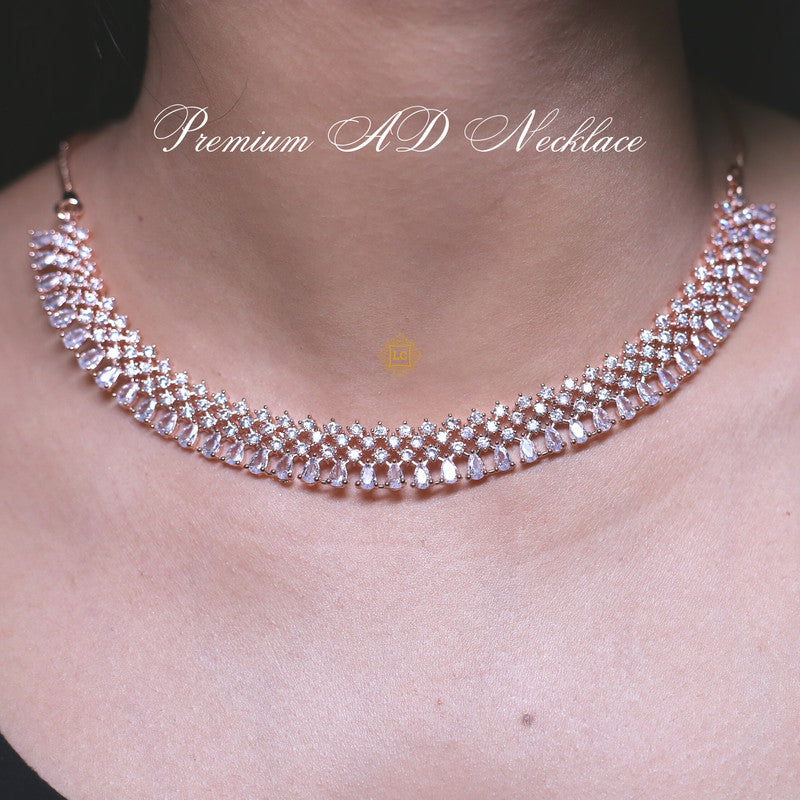 American Diamond Jewellery Set With Earrings.