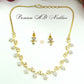 American Diamond Rose Gold Jewellery Set With Earrings.