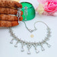 Silver Plated Cubic Zirconia & American Diamond Jewellery Set With Earrings.