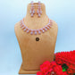 American Diamond Rose Gold Jewellery Set With Earrings.
