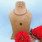American Diamond Rose Gold Jewellery Set With Earrings.