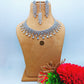 American Diamond Silver Jewellery Set With Earrings and Maangtikka.