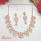 American Diamond Rose Gold Jewellery Set With Earrings.