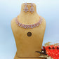 American Diamond Rose Gold Jewellery Set With Earrings.