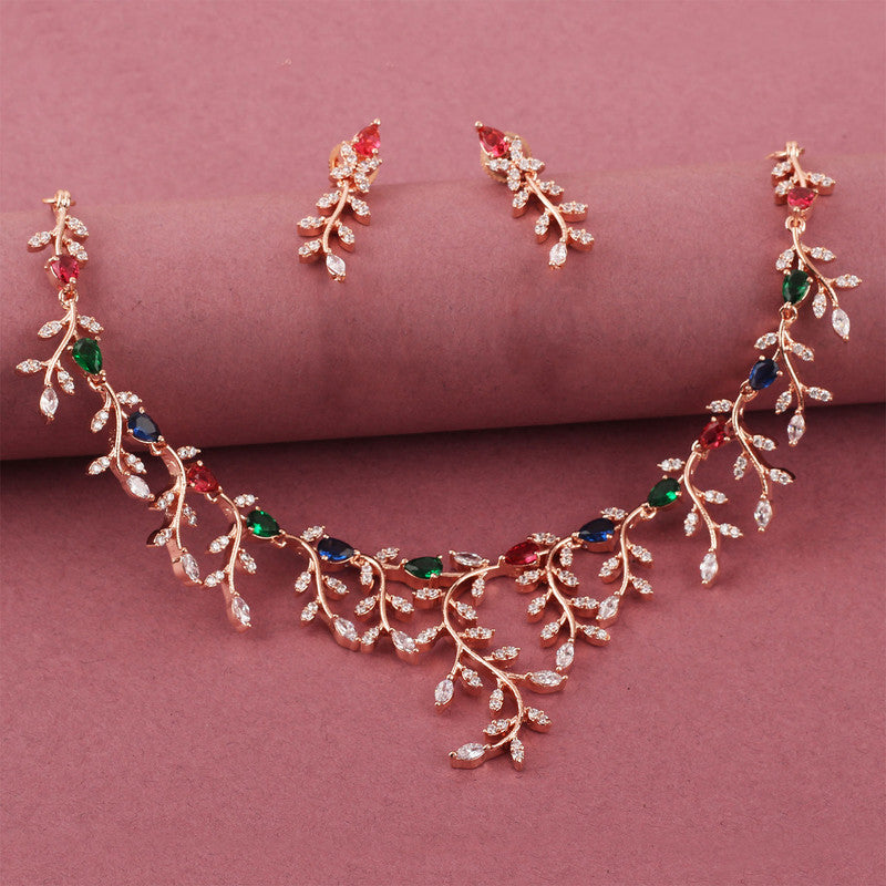 American Diamond Jewellery Set With Earrings.