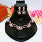 American Diamond Rose Gold Jewellery Set With Earrings.
