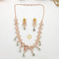 American Diamond Rose Gold Jewellery Set With Earrings.