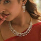 American Diamond Rose Gold Jewellery Set With Earrings.