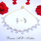 American Diamond Rose Gold Jewellery Set With Earrings.