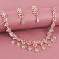 American Diamond Rose Gold Jewellery Set With Earrings.
