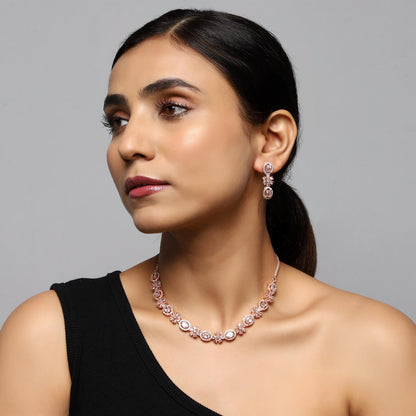 American Diamond Jewellery Set With Earrings. (LCN-15)