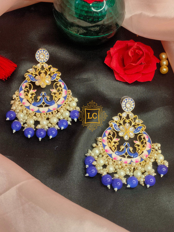 Sparkling Meenakari Chandbali Earrings