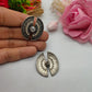 Oxidized Silver Earrings with Diamond Stones