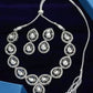 American Diamond Oval Choker Necklace and Earrings Set