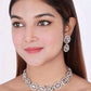 American Diamond Oval Choker Necklace and Earrings Set