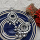 Mirror Work Oxidized Silver Earrings