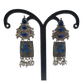 LC Jewelz Oxidized Silver Blue Earrings with Pearls