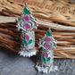 LC Jewelz Oxidized Silver Blue Earrings with Pearls